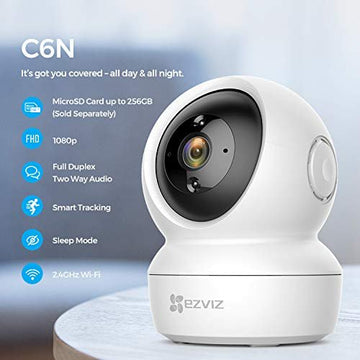 EZVIZ C6N WiFi Indoor Home Security Pan & Tilt Camera with 2 Way Talk I1080p FullHD l360? Coverage |Night Vision | Sleep Mode