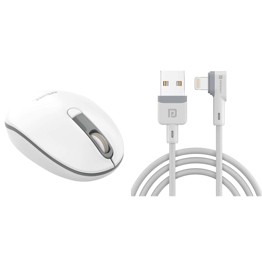 Portronics Toad 11 Wireless Mouse, 2.4 GHz Connectivity with USB Nano Dongle, Adjustable DPI Up to 1600, Ambidextrous for Laptop, MacBook, PC (Grey)