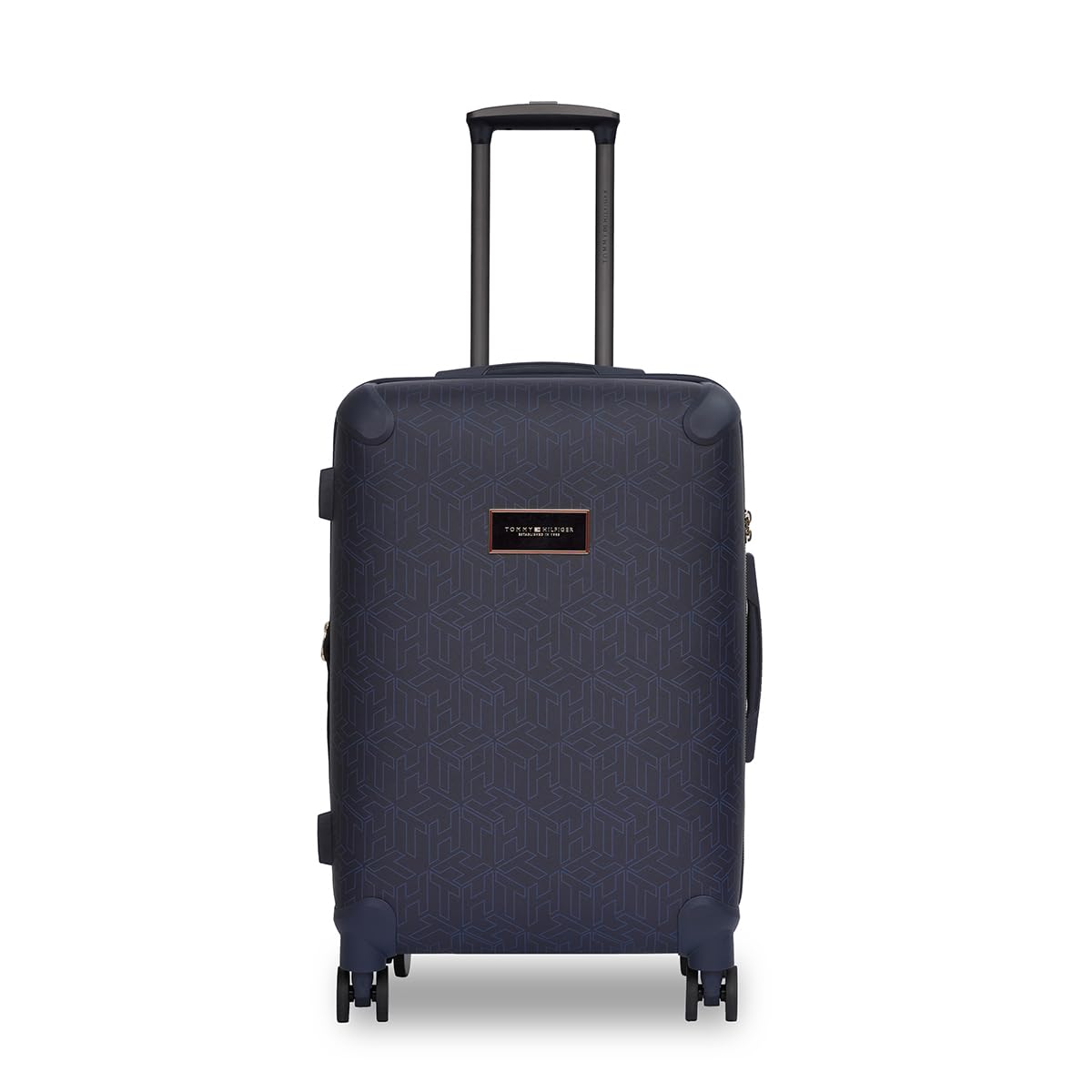 Tommy Hilfiger Jazz Mid Soft Luggage - Navy |Check-in Trolley Bag with TSA Lock | 360° Spinner Double Wheels | Telescopic Handle | Expandable | Polyester Shell Suitcase | 76L Capacity | 67cm