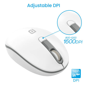 Portronics Toad 11 Wireless Mouse, 2.4 GHz Connectivity with USB Nano Dongle, Adjustable DPI Up to 1600, Ambidextrous for Laptop, MacBook, PC (Grey)