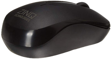 Zinq Technologies 818W 2.4 Ghz Wireless Mouse with 1600DPI for Laptop and Desktop with 2xAAA Duracell Batteries Included (Black) - USB