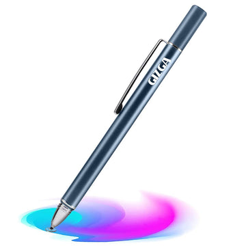 GIZGA Capacitive Stylus Pen for Smartphone/Tablet/iPad/Pro/Air/iPhone/iOS/Android/All Touch Screens Devices| Fine Point Disc Tip, Lightweight Aluminum Body Magnetic Cap Drawing Writing (Grey