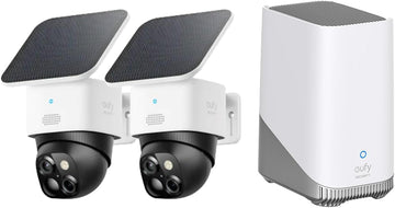 eufy Security SoloCam S340 2-Cam Pack with HomeBase S380 (HomeBase 3), Solar Security Camera, Wireless Outdoor Camera, 360° Pan & Tilt Surveillance, No Monthly Fee, HomeBase S380 Compatible