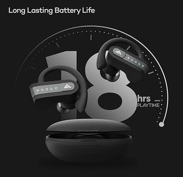 Boult Audio Airbass Muse Buds Bluetooth Truly Wireless in Ear Earbuds with Mic with 18H Total Playtime, Deep Bass with Sports Fit, Ipx5 Sweatproof, Voice Assistant (Black)