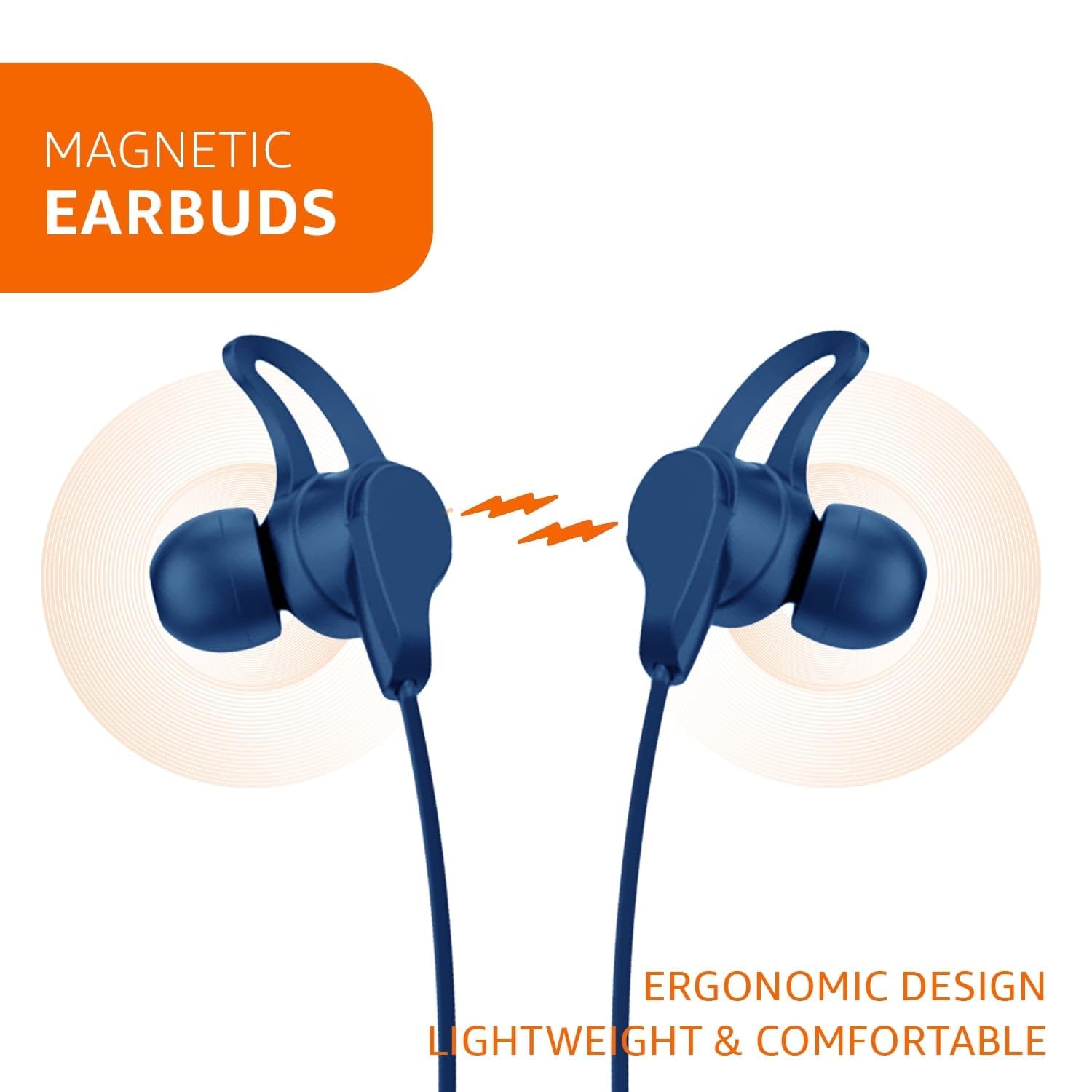 amazon basics in Ear Bluetooth 5.0 Wireless Neckband with Mic, Up to 13 Hours Playback Time, Magnetic Earbuds, Noise Cancellation, Voice Assistant, Dual Pairing and IPX5 Rated (Blue)