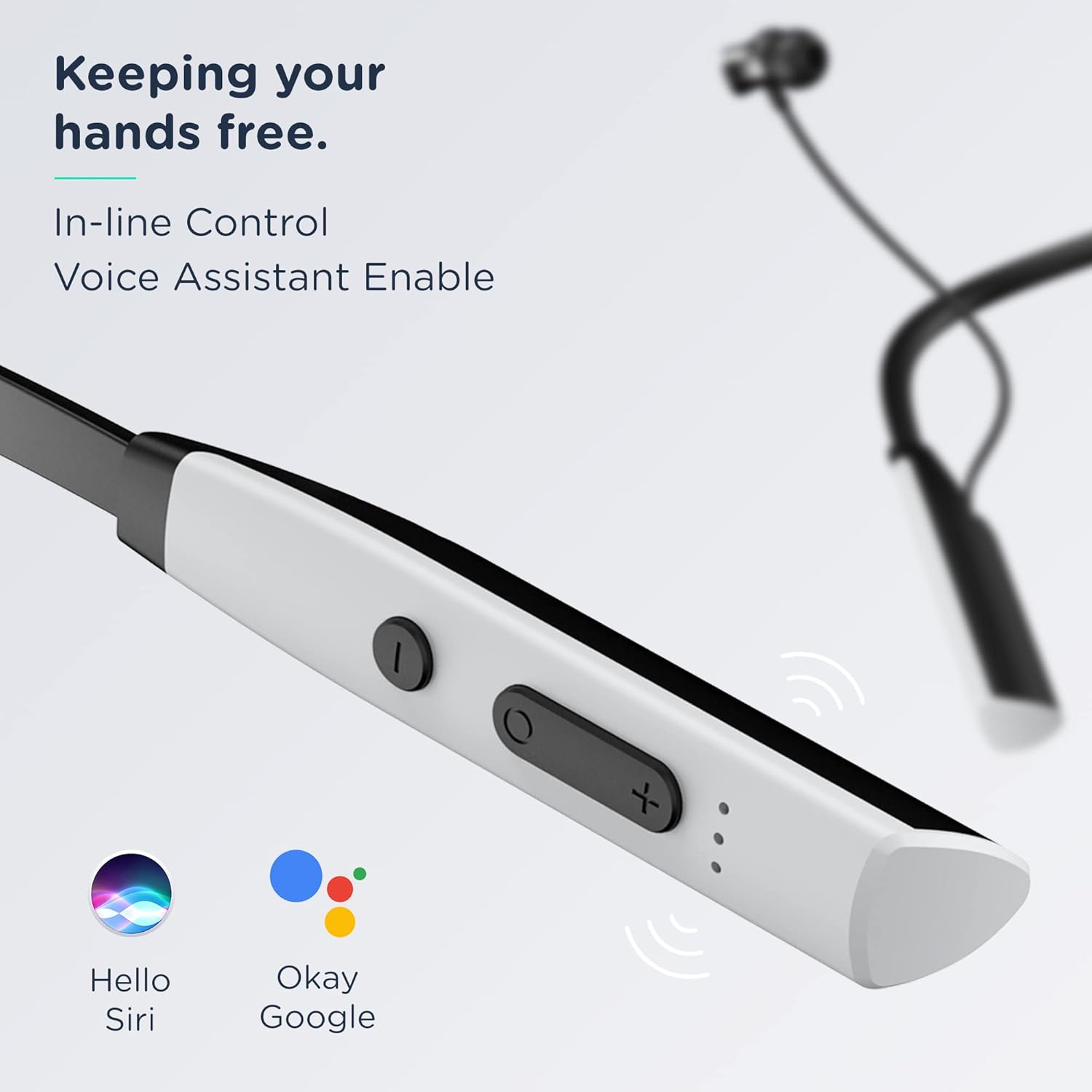 Pebble Flex Activ Neckband with True Bass in-Built Mic, up to 60 Hours Play time, Magnetic Earbuds, Soft Silicone Body Workout and Sweat Proof (Grey)