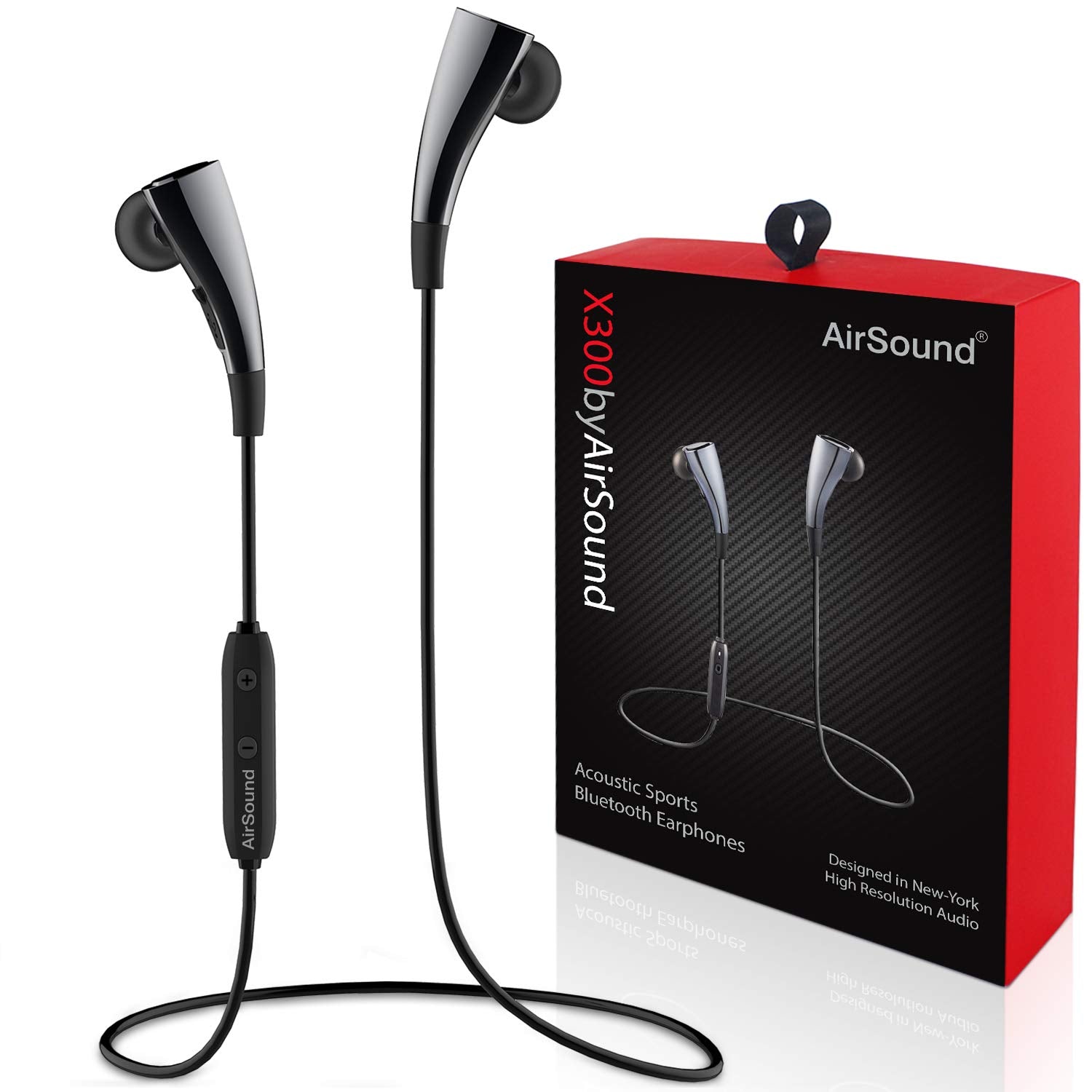 AirSound X300 Wireless Bluetooth in-Ear Headphones, Magnetic-Auto Pause/Auto-Play, HD Stereo & Mic