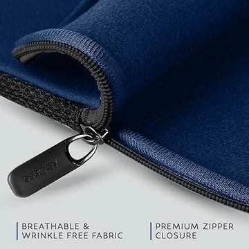 AirCase Protective Laptop Bag Sleeve fits 15.2" Laptop/MacBook Pro/Air M1/M2, Wrinkle Free, Padded, Water Resistant Light Neoprene case Cover Pouch, for Men & Women,Dark Blue