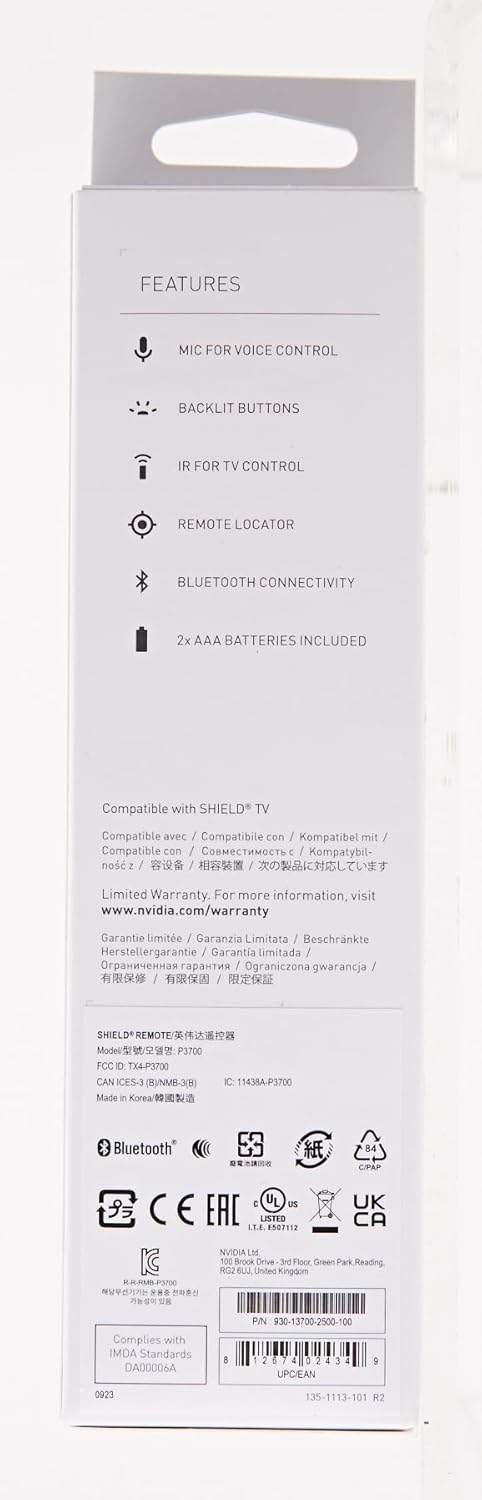 NVIDIA SHIELD Remote; Voice Search, Motion-Activated, Backlit Buttons, Customizable Menu Buttons, and IR Blaster to Control your TV