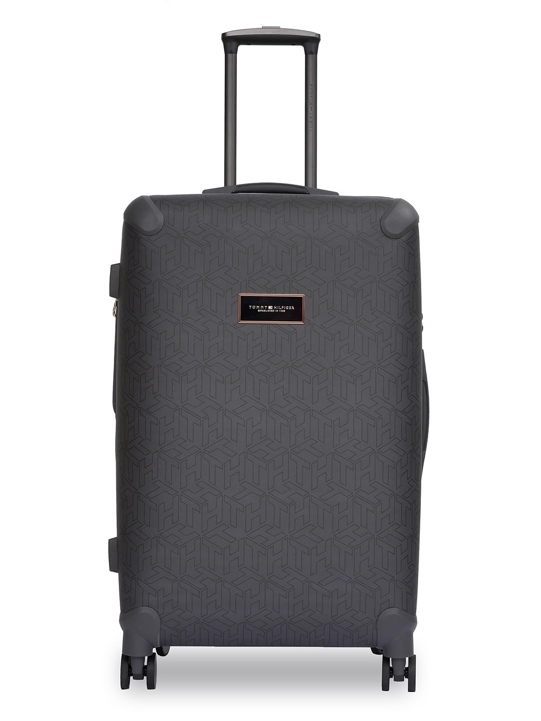 Tommy Hilfiger Jazz Mid Soft Luggage - Navy |Check-in Trolley Bag with TSA Lock | 360° Spinner Double Wheels | Telescopic Handle | Expandable | Polyester Shell Suitcase | 76L Capacity | 67cm