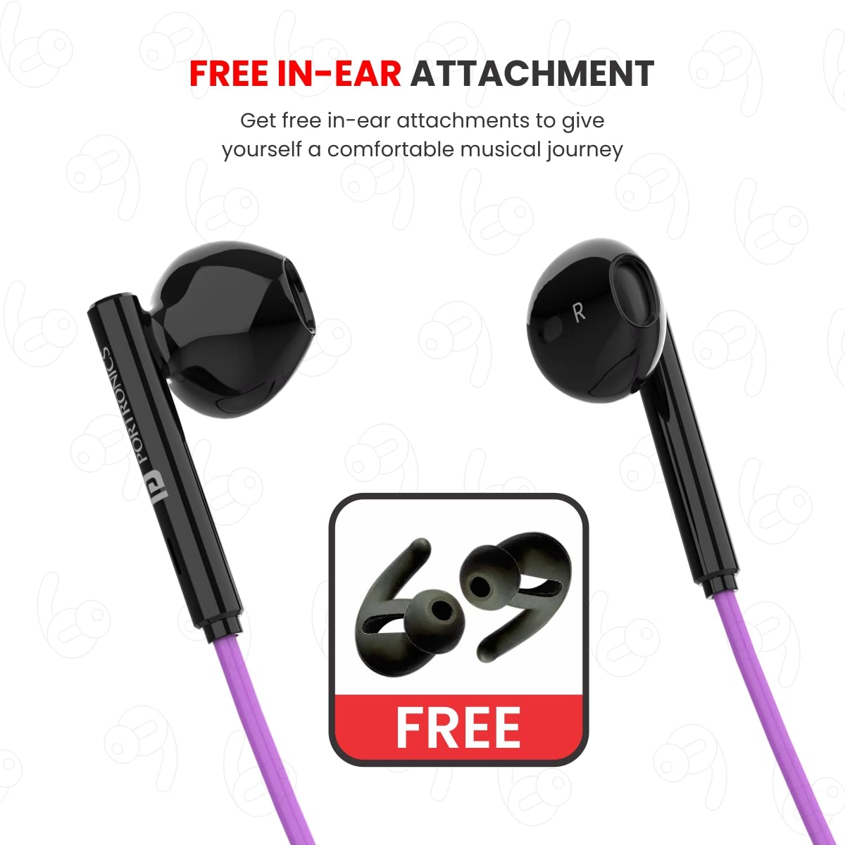 Portronics Harmonics Z5 Wireless Bluetooth Stereo Headset with 33Hrs Playtime, Double EQ Mode, 14.2 mm Dynamic Drivers, Click Action Buttons(Purple)