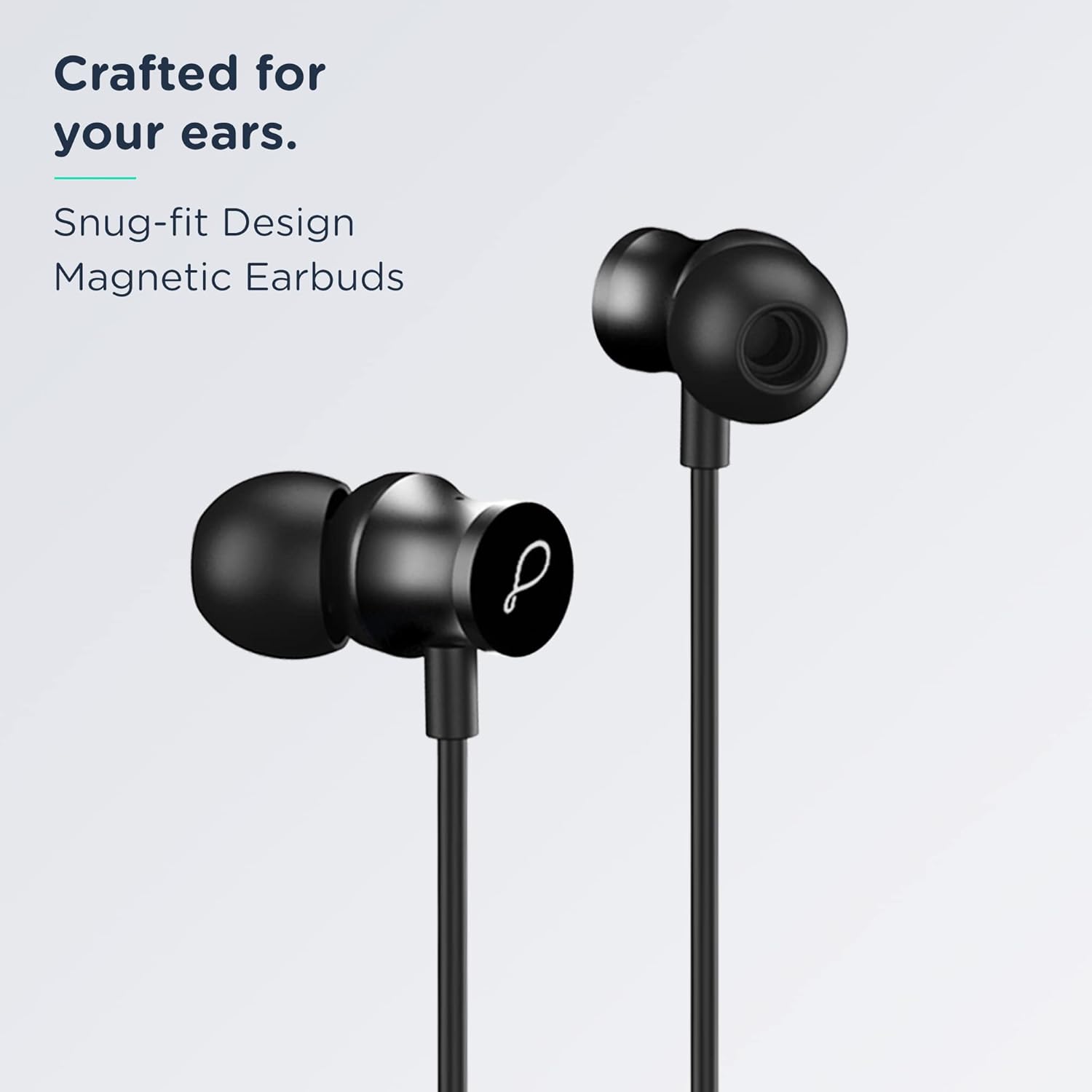 Pebble Flex Activ Neckband with True Bass in-Built Mic, up to 60 Hours Play time, Magnetic Earbuds, Soft Silicone Body Workout and Sweat Proof (Grey)