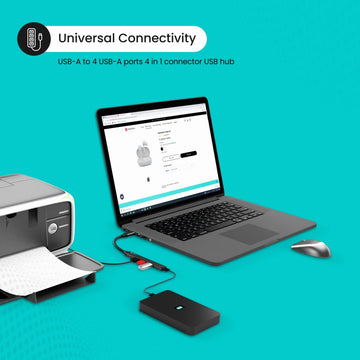 Portronics Mport 31 USB Hub Dock (4-in-1), Multiport Adapter with 1 x USB 3.0 & 3 x USB 2.0 Ports, up to 5 Gbps High Speed Data Transfer for Laptop/PC (Grey)