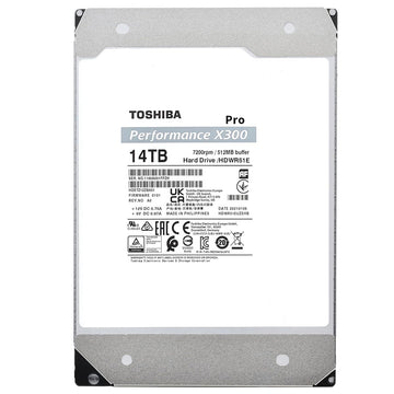 Toshiba X300 PRO 14TB Performance & Gaming 3.5-Inch Internal Hard Drive – CMR SATA 6 GB/s 7200 RPM 512 MB Cache - HDWR51EXZSTB