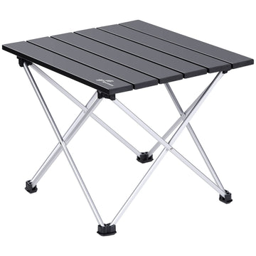 Sportneer Aluminium Camping Table, Portable Lightweight Aluminum Table Top Folding Tables Camp Table Perfect For Camping Cooking Hiking Fishing Picnic Dining Beaching Boat Large Size, Black