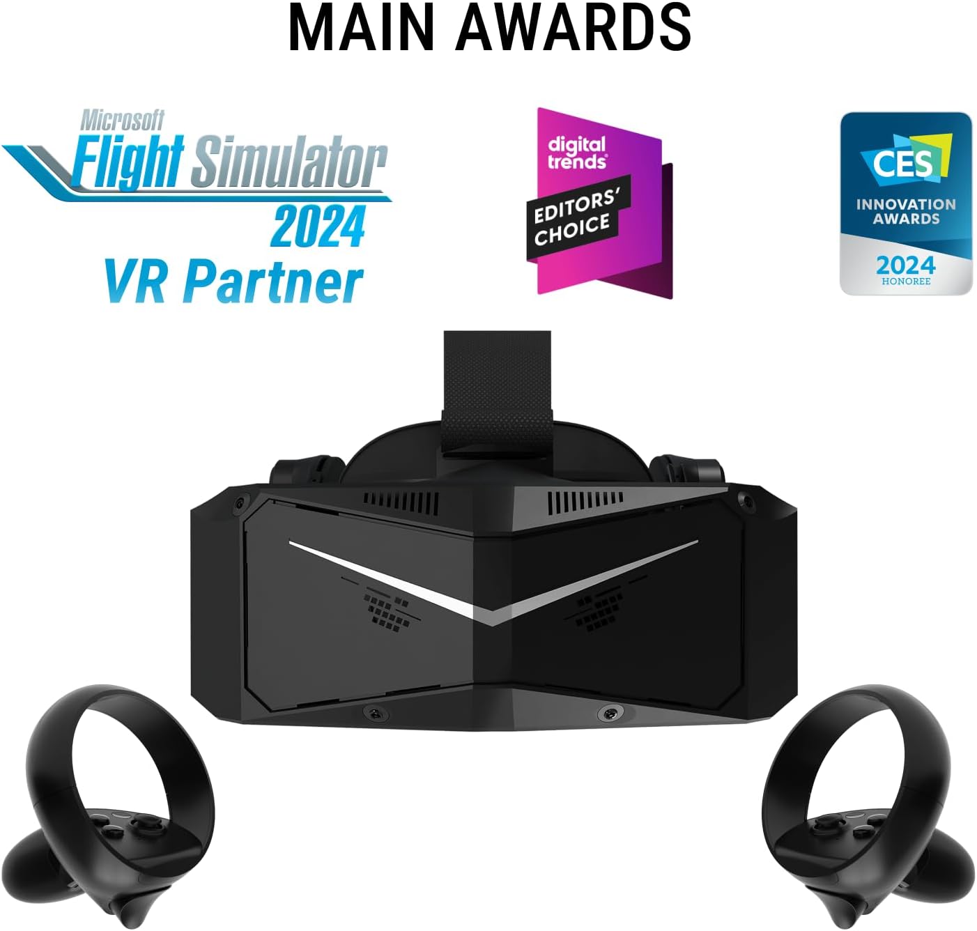 Pimax Crystal Light Prime PCVR Headset - 8K Resolution,QLED Display, Light & Comfortable,High Clarity VR for flight simulator, Compatible with MSFS, iRacing & More, DMAS & Lighthouse Tracking optional