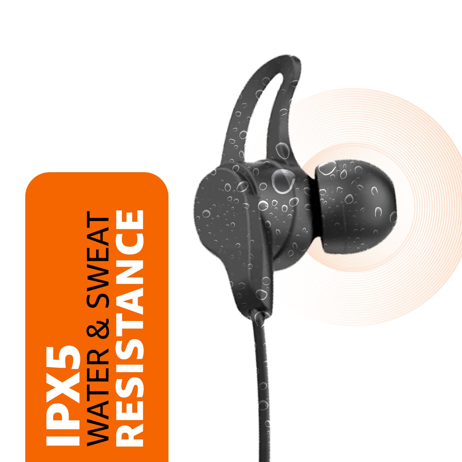 amazon basics in-Ear Bluetooth 5.0 Wireless Neckband with Mic, Up to 13 Hours Playback Time, Magnetic Earbuds, Noise Cancellation, Voice Assistant, Dual Pairing and IPX5 Rated (Black)