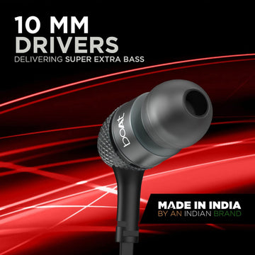 boAt Bassheads 225 Wired in Ear Earphone with Mic (Black)