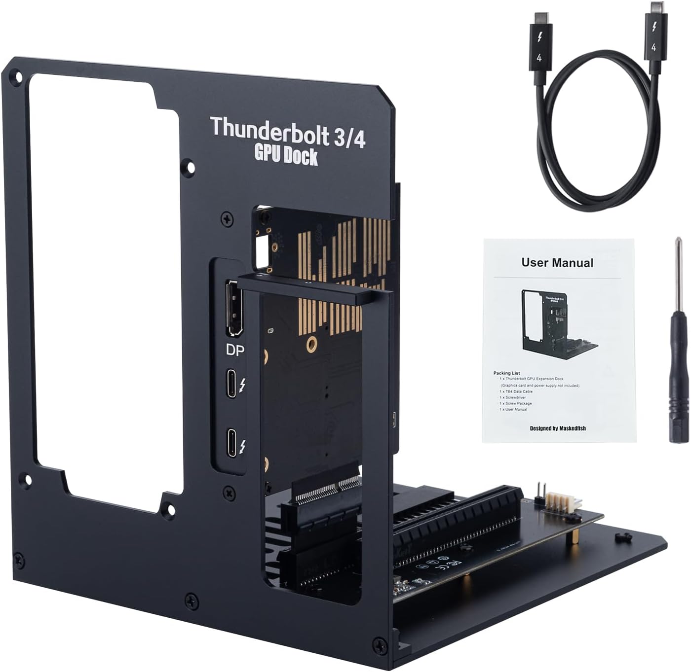 eGPU Enclosure Thunderbolt 3/4 USB4 40Gbps PD 85W Charging External GPU Dock Compatible with NVIDIA/AMD Graphics Cards on Win 10/11 Linux System, ATX