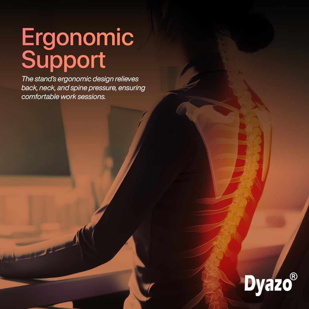 Dyazo 6 Angle Foldable & Portable Laptop Riser Stand Made with Aluminum Alloy |Compatible for Dell, Mac Book Air/Pro, Lenovo Acer Hp Asus & Other Laptop from 11.6 inch to 15.6 Inches- Black