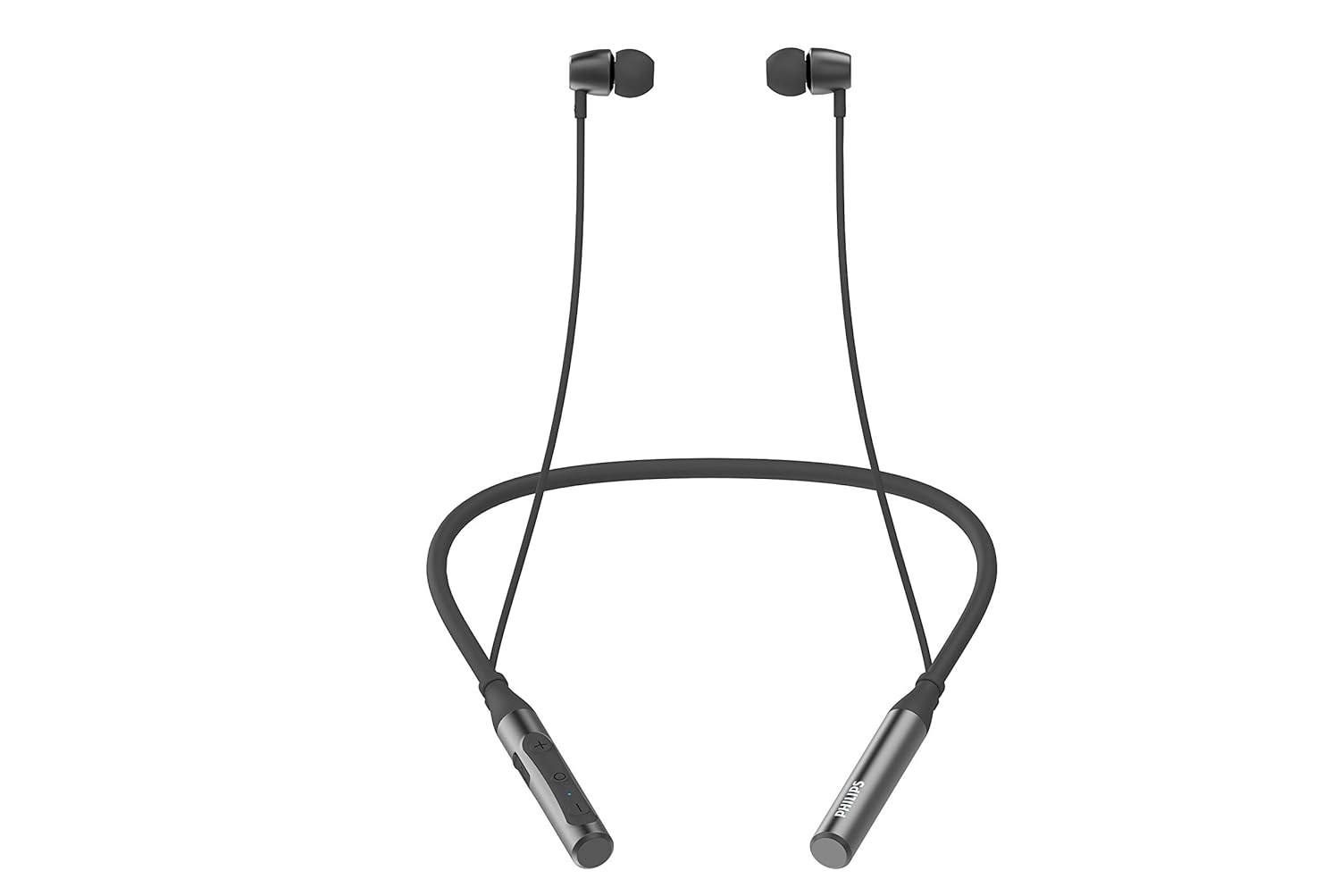 Philips Audio TAN2215 Bluetooth Wireless In Ear Earphones with 11 Hr Playtime, 9 mm Drivers, IPX4 Splash Proof, Magnetic Eartips, with Mic (Black)