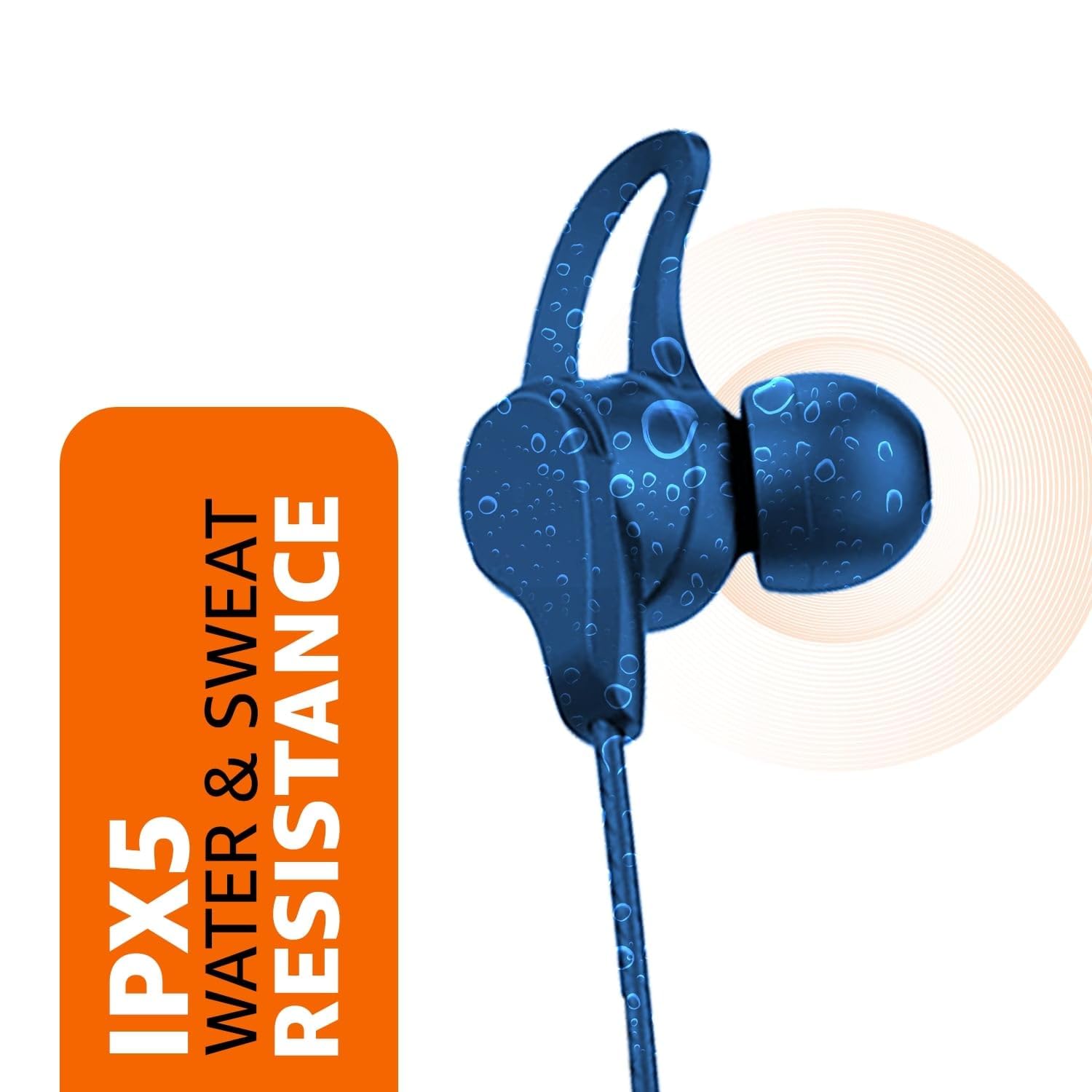 amazon basics in Ear Bluetooth 5.0 Wireless Neckband with Mic, Up to 13 Hours Playback Time, Magnetic Earbuds, Noise Cancellation, Voice Assistant, Dual Pairing and IPX5 Rated (Blue)