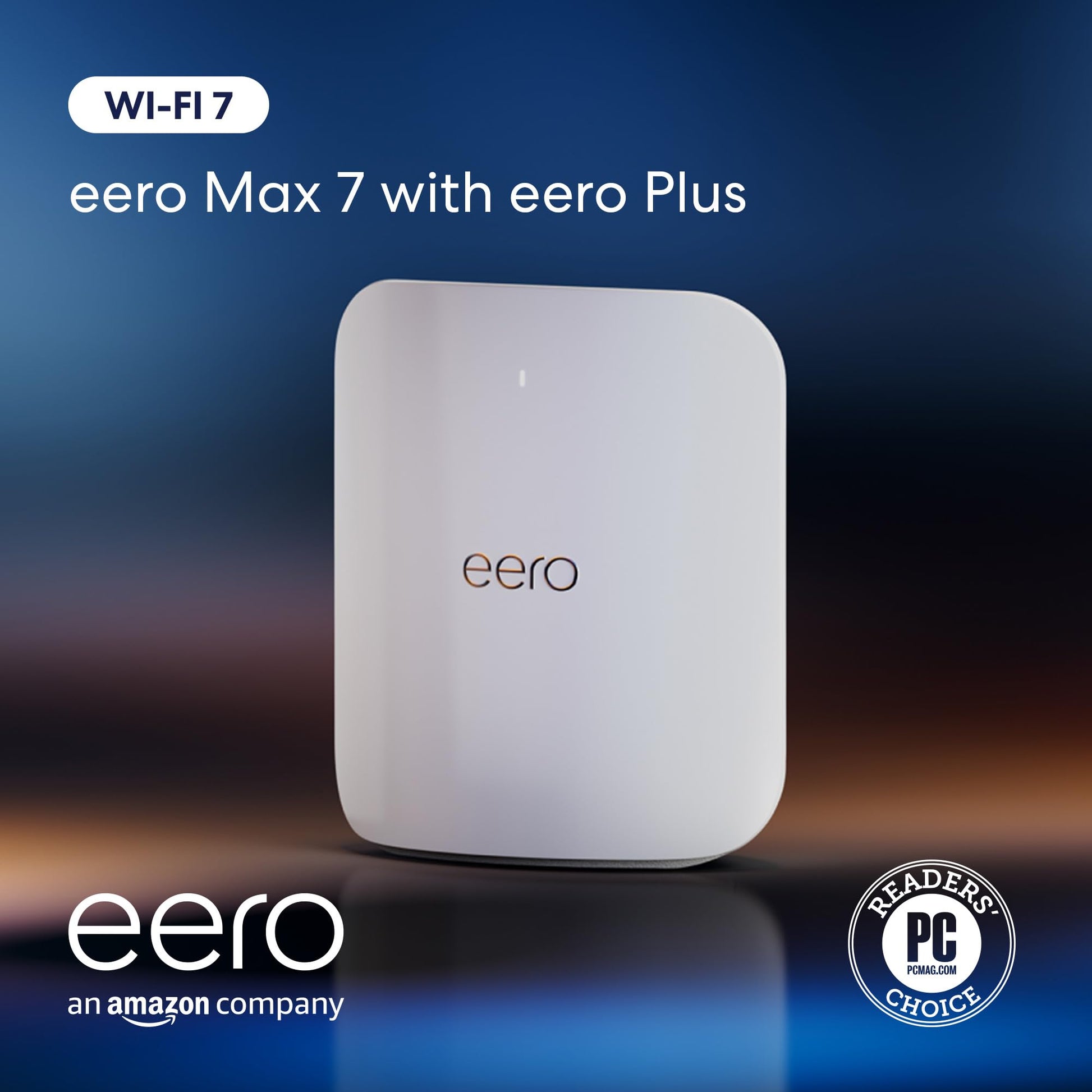 Amazon eero Max 7 mesh wifi router (newest model) - Supports internet plans up to 10 Gbps, Coverage up to 2,500 sq. ft., Connect 250+ devices, 1-pack