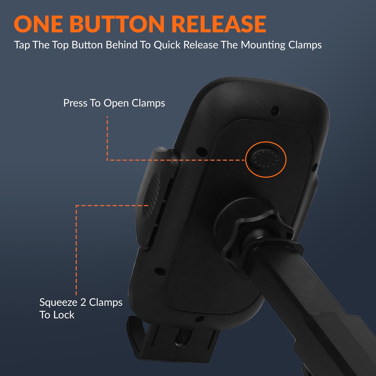 Tukzer Universal Car Mount Mobile Holder Stand| Strong Suction Cup, Double Shift Locking for Dashboard Windshield| Quick Touch Release, Long Telescopic Arm, 360° Rotatable Head| for All Mobile Phones,Black