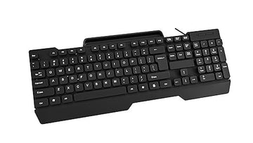 Elista Wired USB Keyboard | 104 Keys| with Stylish Mobile Holder| ELS WK-711