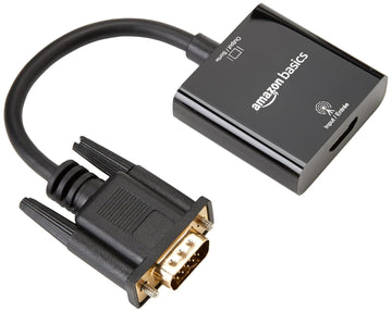 AmazonBasics HDMI Female to VGA Adapter with 3.5mm Audio Port (Not HDCP compliant: This product does not have an HDCP key and will be unable to display if the HDMI source is HDCP)
