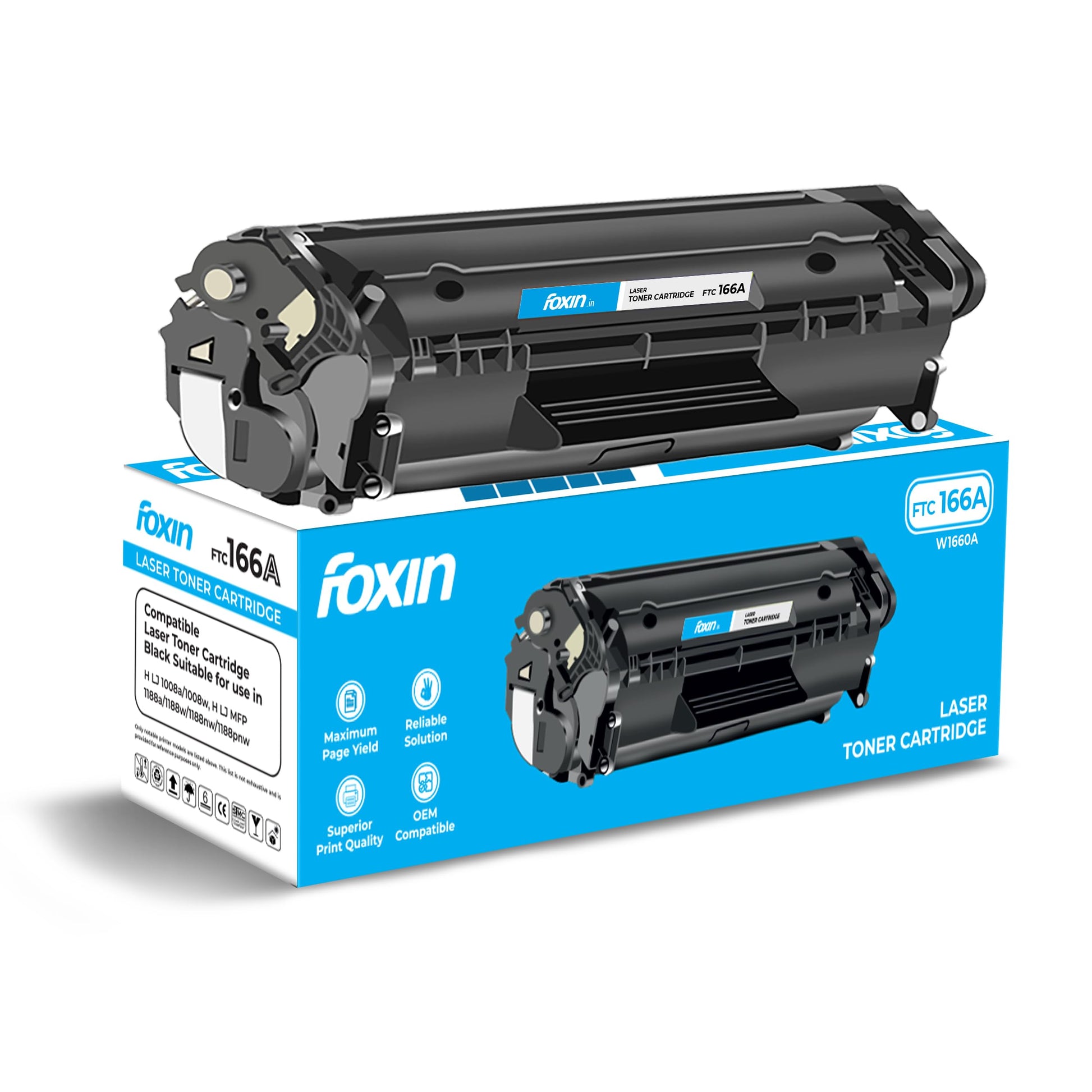 Foxin FTC 12A Laser Printer Cartridge Compatible with 1020, M1005, 1018, 1010, 1012, 1015, 1022, 1022N, 1022NW, 3015, 3020, 3030, 3050, 3050Z, 3052, 3055 / 12A Cartridge / Black