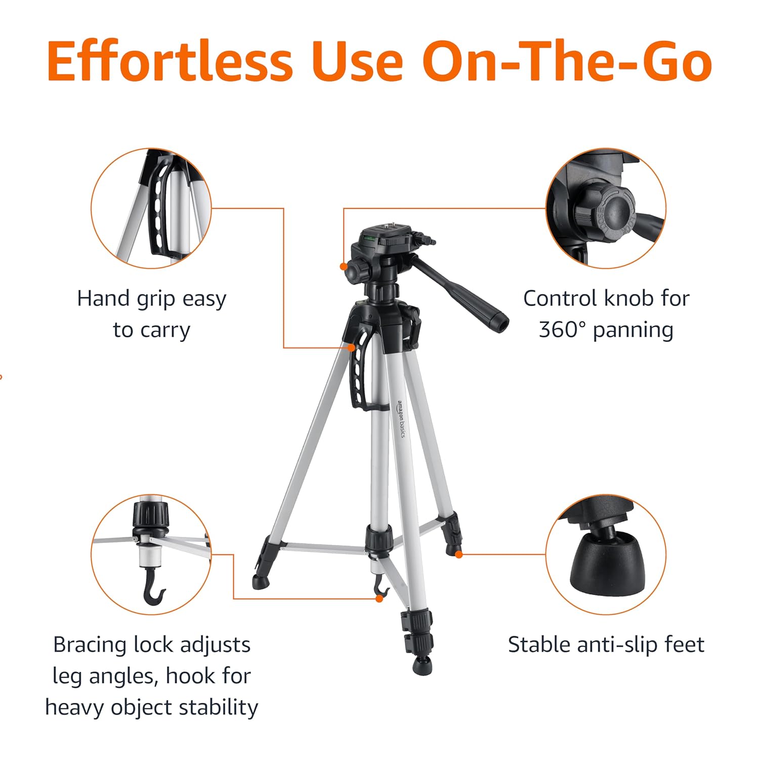 AmazonBasics 60-Inch Lightweight Tripod with Bag