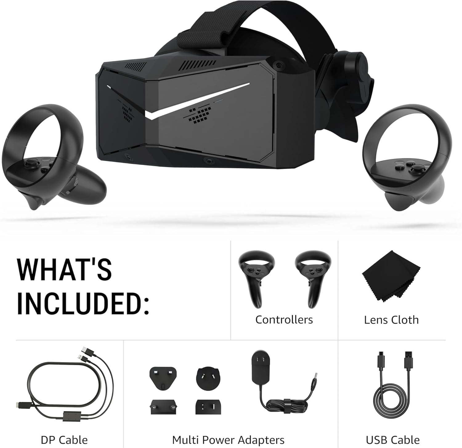 Pimax Crystal Light Prime PCVR Headset - 8K Resolution,QLED Display, Light & Comfortable,High Clarity VR for flight simulator, Compatible with MSFS, iRacing & More, DMAS & Lighthouse Tracking optional