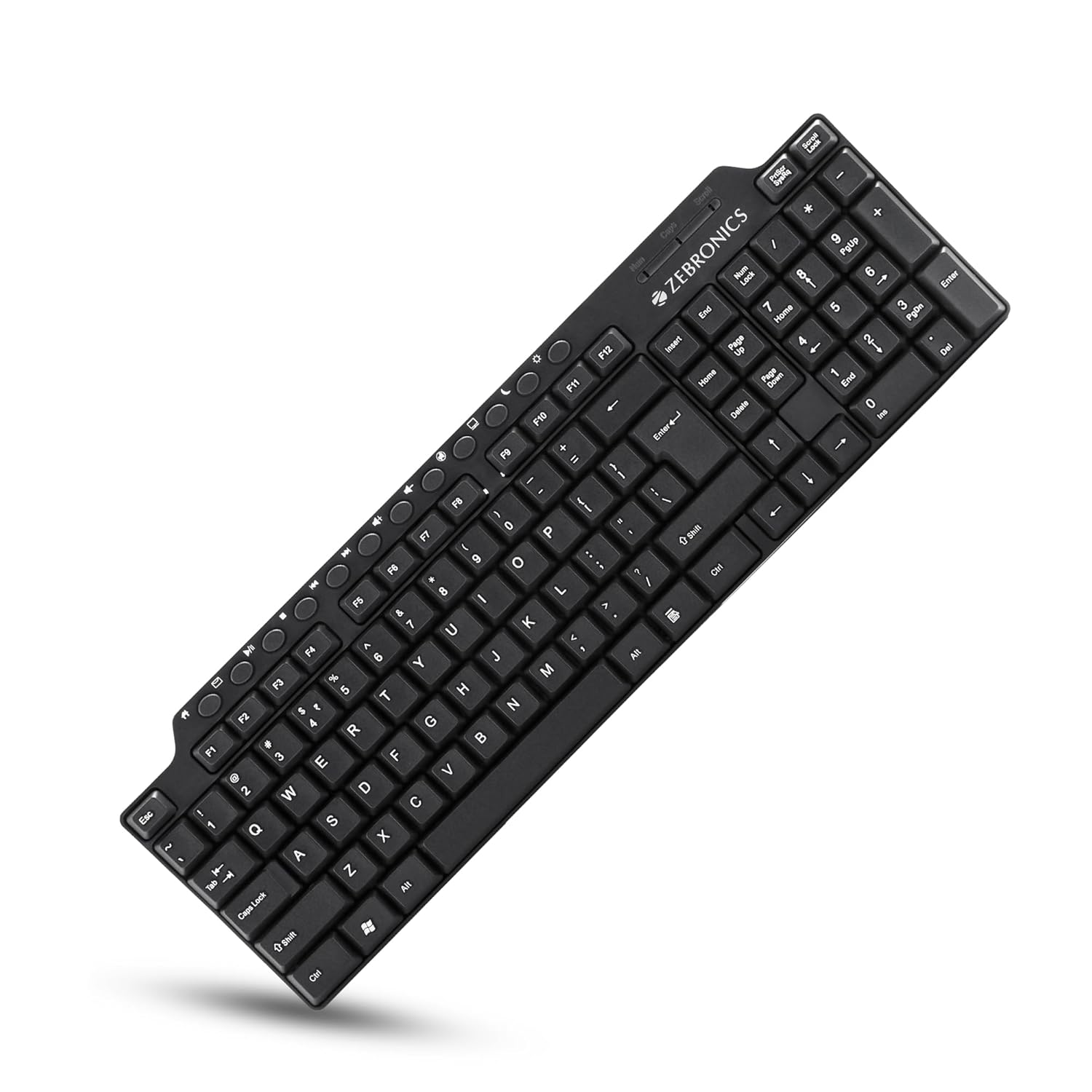 ZEBRONICS ZEB-KM2100 Multimedia USB Keyboard Comes with 114 Keys Including 12 Dedicated Multimedia Keys & with Rupee Key