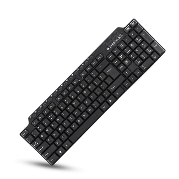 ZEBRONICS ZEB-KM2100 Multimedia USB Keyboard Comes with 114 Keys Including 12 Dedicated Multimedia Keys & with Rupee Key