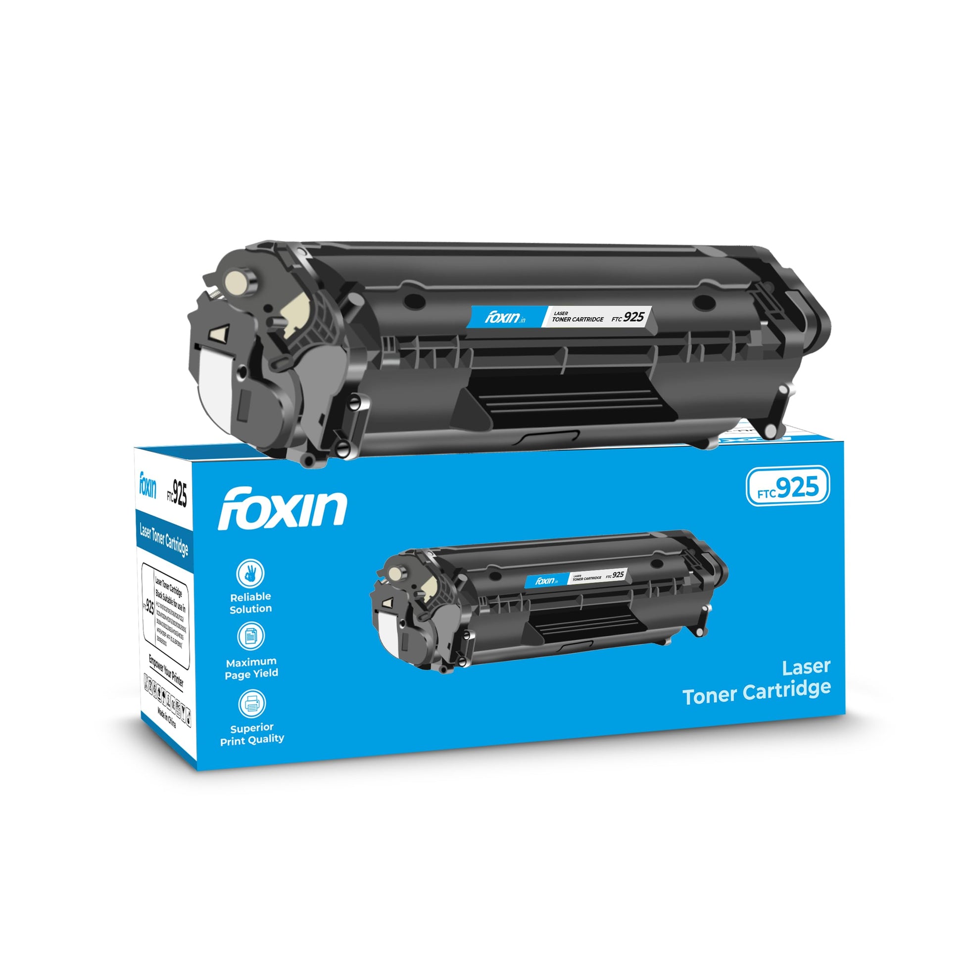 Foxin FTC 12A Laser Printer Cartridge Compatible with 1020, M1005, 1018, 1010, 1012, 1015, 1022, 1022N, 1022NW, 3015, 3020, 3030, 3050, 3050Z, 3052, 3055 / 12A Cartridge / Black