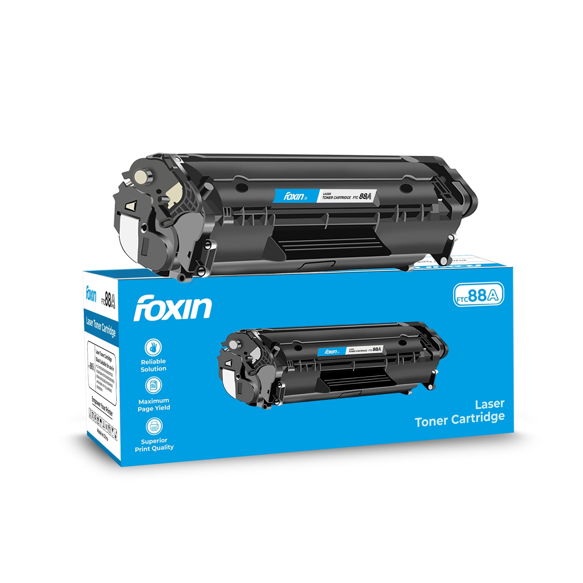 Foxin FTC 12A Laser Printer Cartridge Compatible with 1020, M1005, 1018, 1010, 1012, 1015, 1022, 1022N, 1022NW, 3015, 3020, 3030, 3050, 3050Z, 3052, 3055 / 12A Cartridge / Black