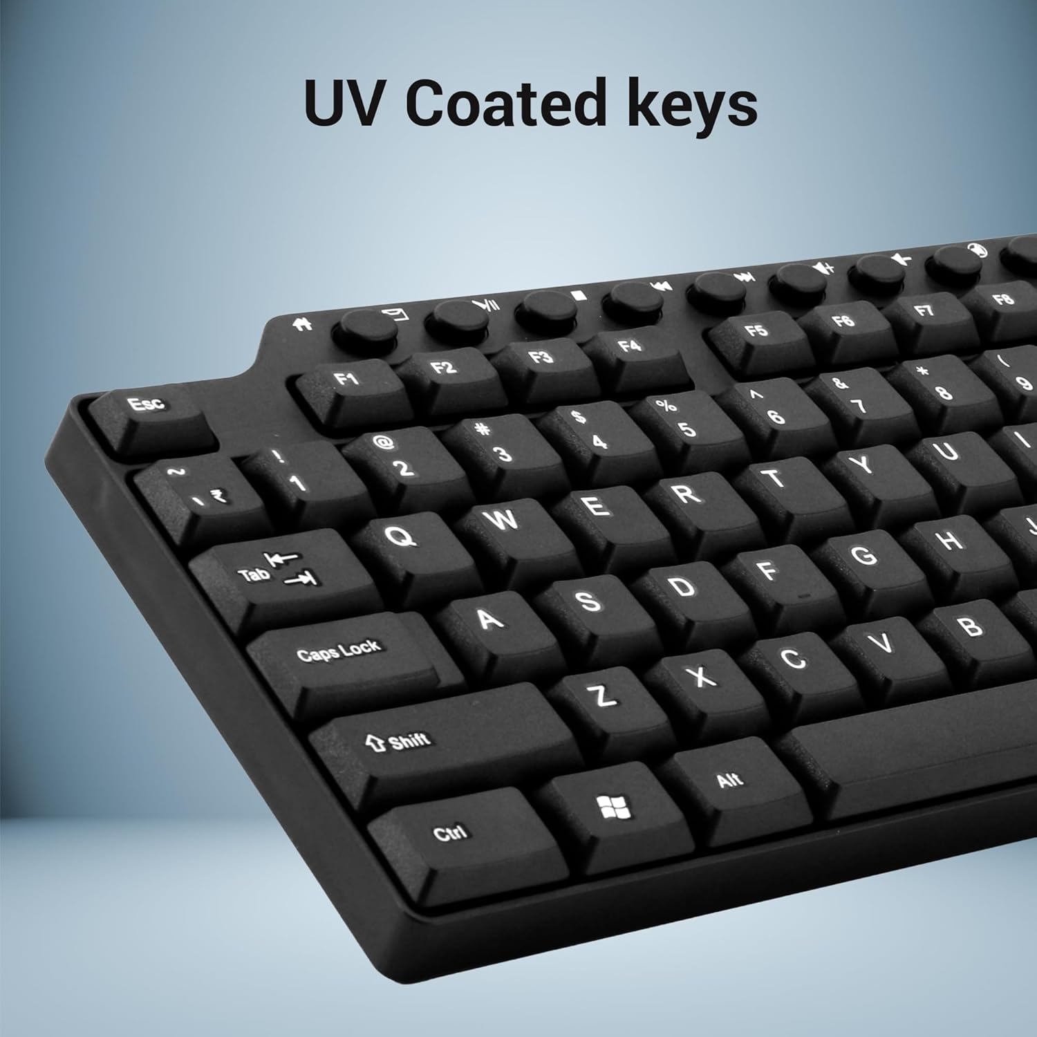 ZEBRONICS ZEB-KM2100 Multimedia USB Keyboard Comes with 114 Keys Including 12 Dedicated Multimedia Keys & with Rupee Key