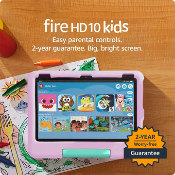 Amazon Fire HD 10 Kids tablet (newest model) ages 3-7 | Bright 10.1" HD screen with included ad-free and exclusive content, robust parental controls, 13-hr battery, 32 GB, Pink
