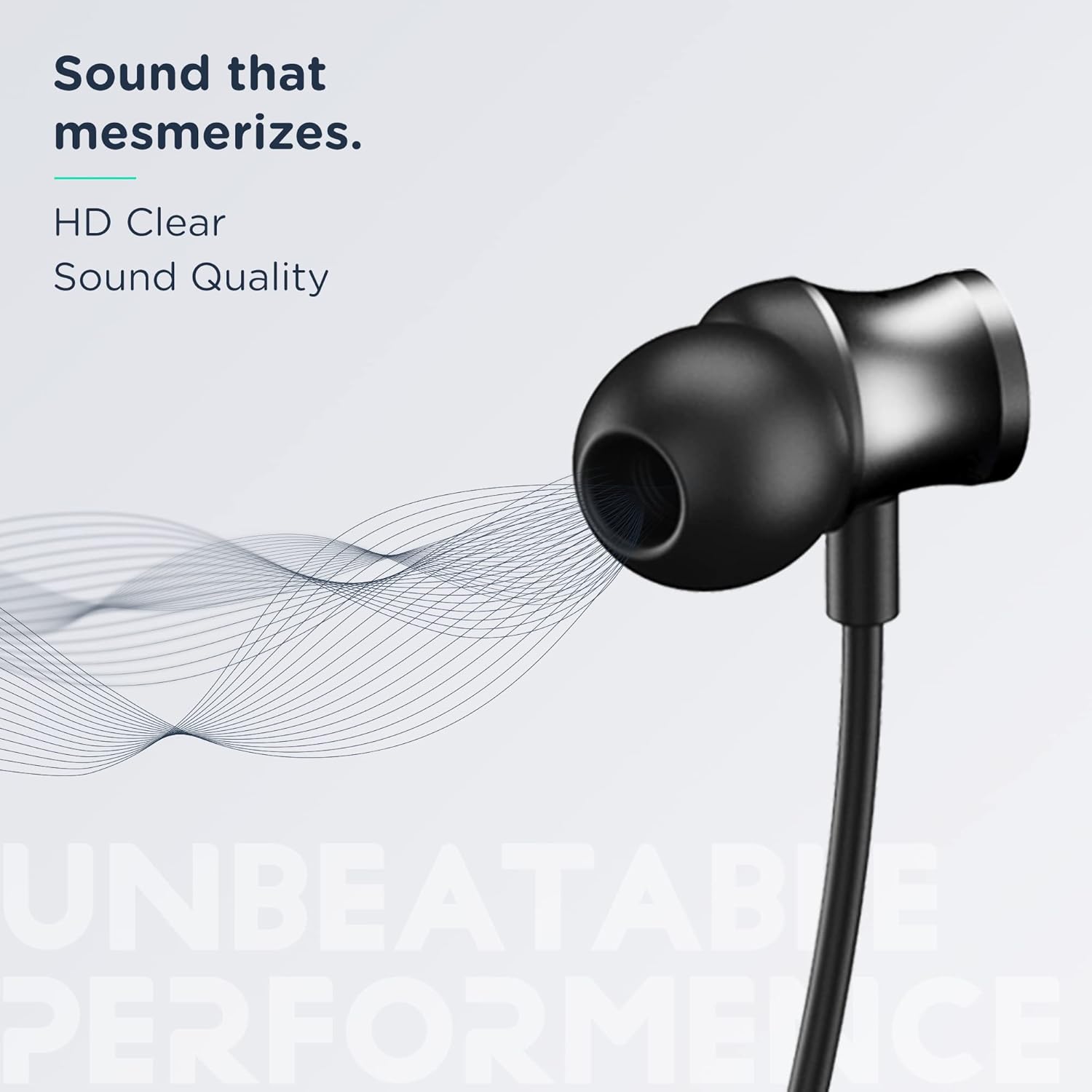 Pebble Flex Activ Neckband with True Bass in-Built Mic, up to 60 Hours Play time, Magnetic Earbuds, Soft Silicone Body Workout and Sweat Proof (Grey)