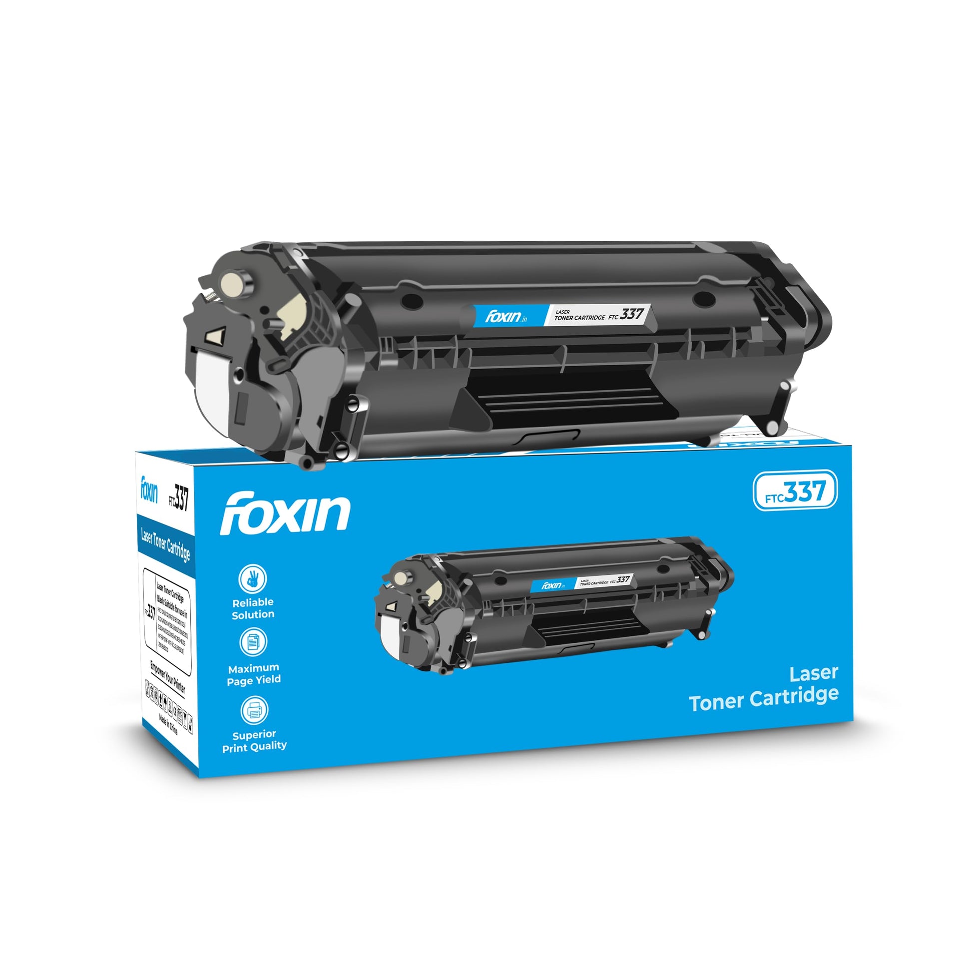 Foxin FTC 12A Laser Printer Cartridge Compatible with 1020, M1005, 1018, 1010, 1012, 1015, 1022, 1022N, 1022NW, 3015, 3020, 3030, 3050, 3050Z, 3052, 3055 / 12A Cartridge / Black