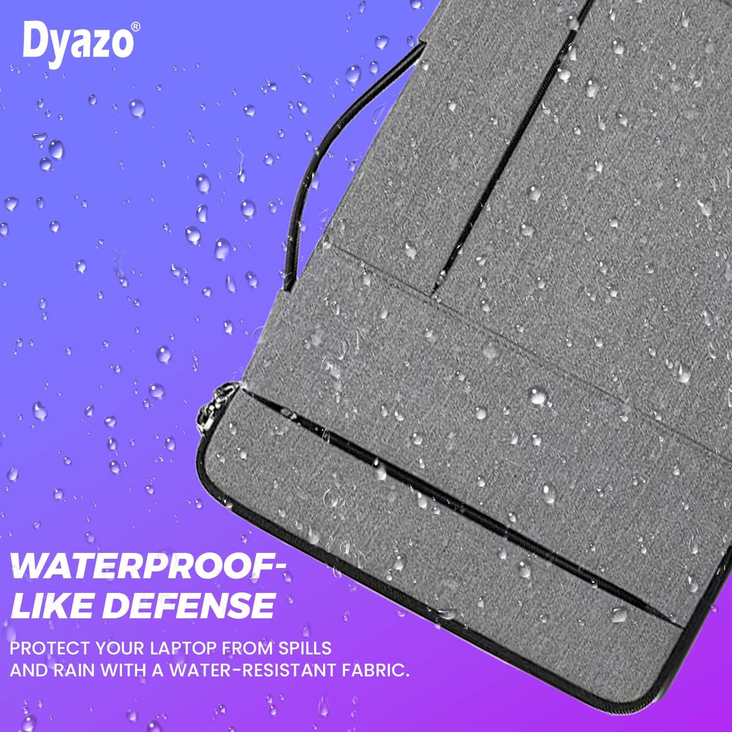 DYAZO 15" to 15.6 Inch Laptop Sleeve/Cover with Handle & Two Front Accessories Pockets Compatible for Apple, Dell, Lenovo, Asus, Hp, Samsung, Mi, MacBook and Other Notbooks (Grey)