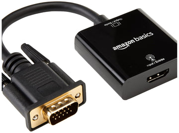AmazonBasics HDMI Female to VGA Adapter with 3.5mm Audio Port (Not HDCP compliant: This product does not have an HDCP key and will be unable to display if the HDMI source is HDCP)