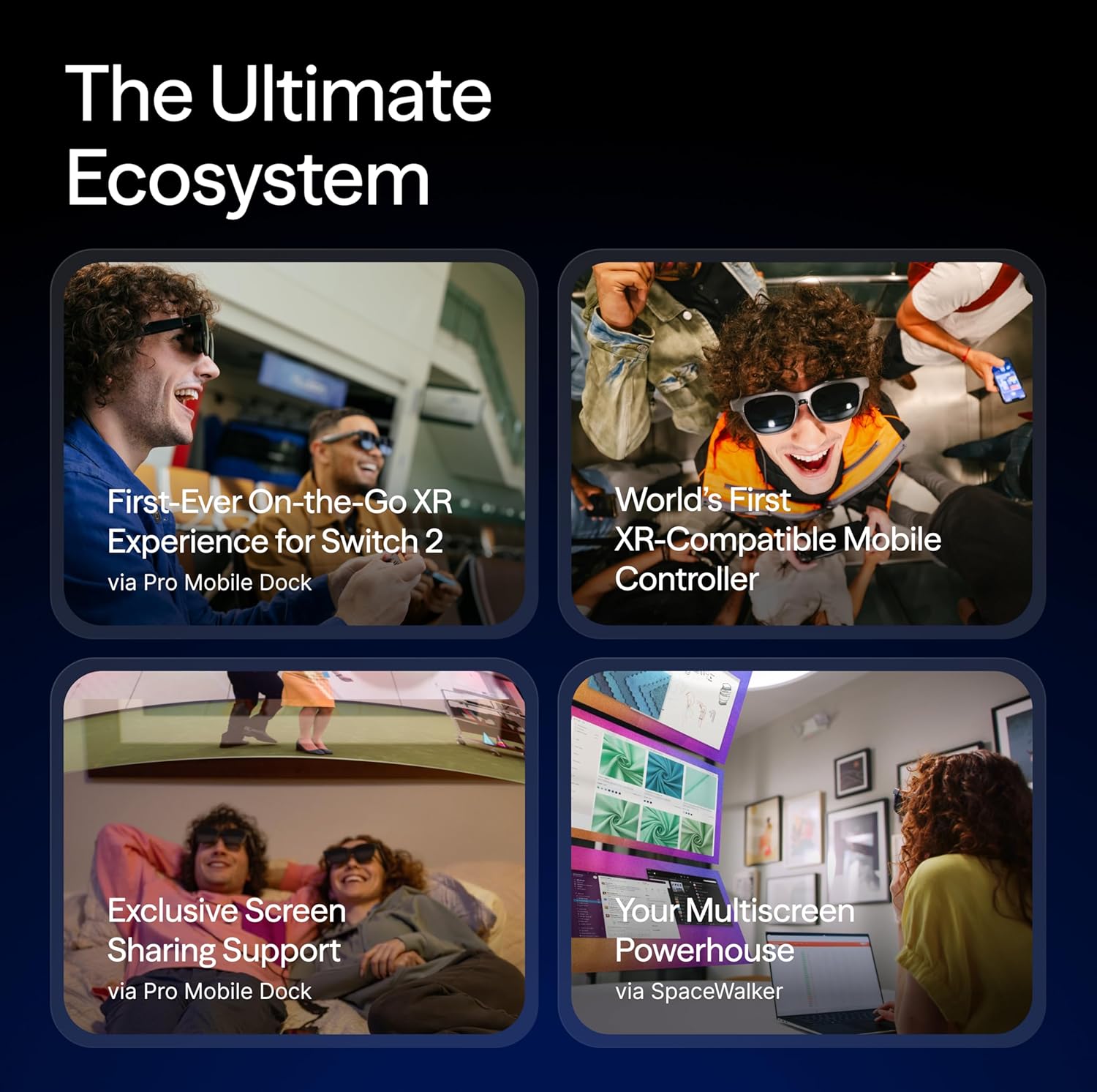 VITURE Luma Pro XR Glasses — 152” 1200p Ultra Sharp Display, 1000 Nits, 52° FOV, Dimming Adjustments, for iPhone 16/15, Android, Mac, PC, Steam Deck, First-Ever XR Experience for Switch 2 - Regular