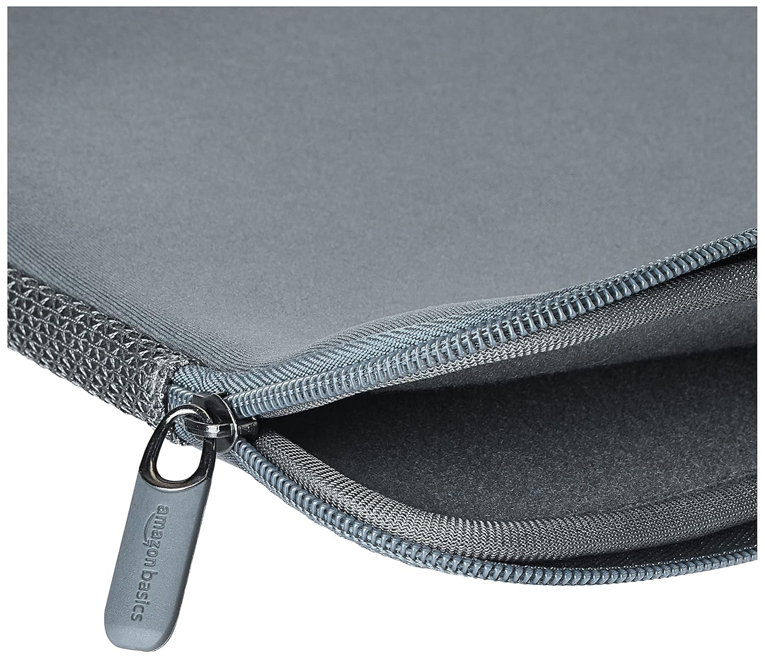 Amazon Basics Laptop Sleeve Case Cover Pouch for 14-Inch, 14.1-Inch Laptop for Men & Women | Slim Profile Neoprene, Soft Puffy Fabric Lining, 360° Protection, Smooth & Premium Zipper (Grey)