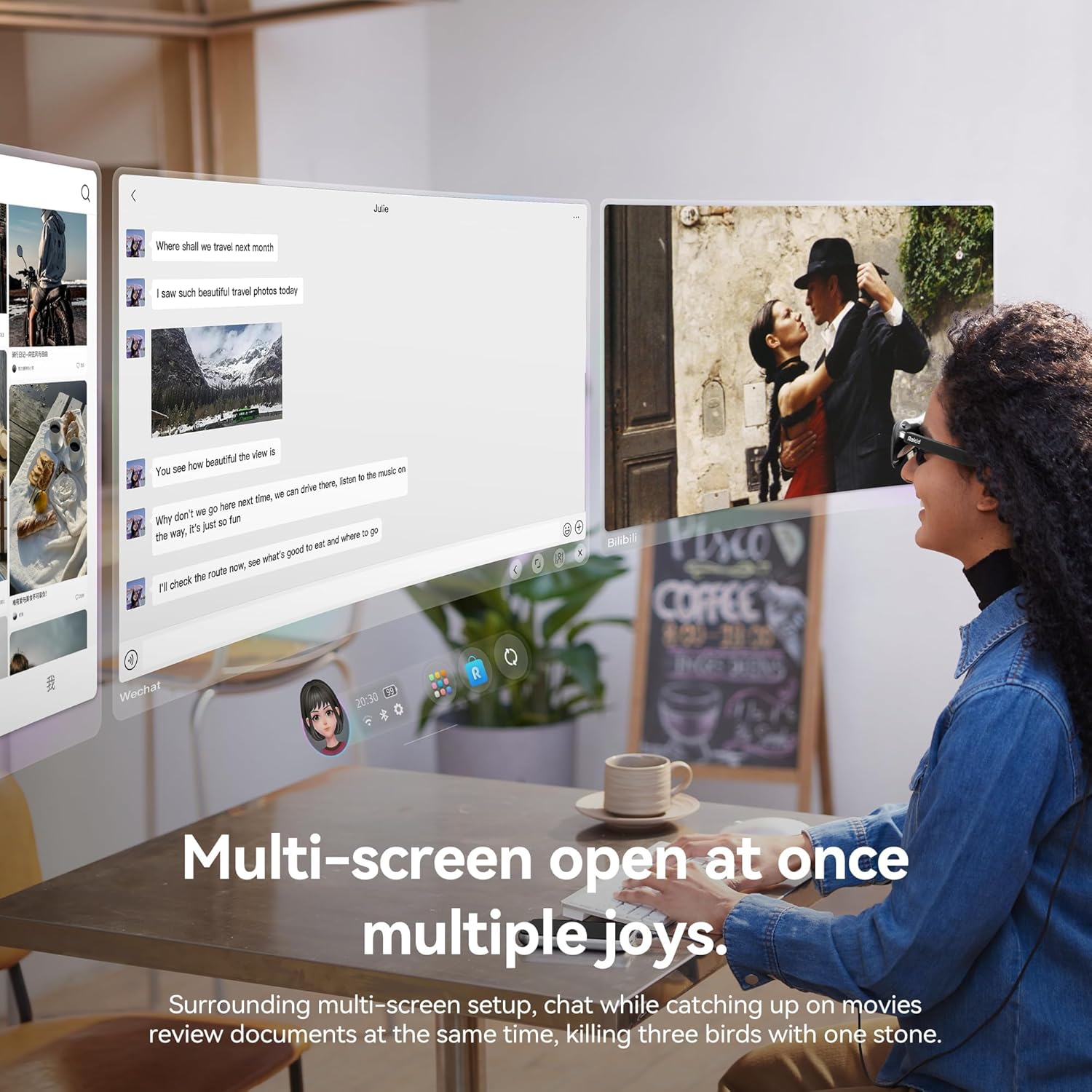 Rokid AR Spatial Black- Max2 AR Glasses & Station2 Spatial Computer with 360" Micro-OLED 3-Screen Display, 120Hz OLED, 600 Nits, Multi-Tasking for Work & Gaming