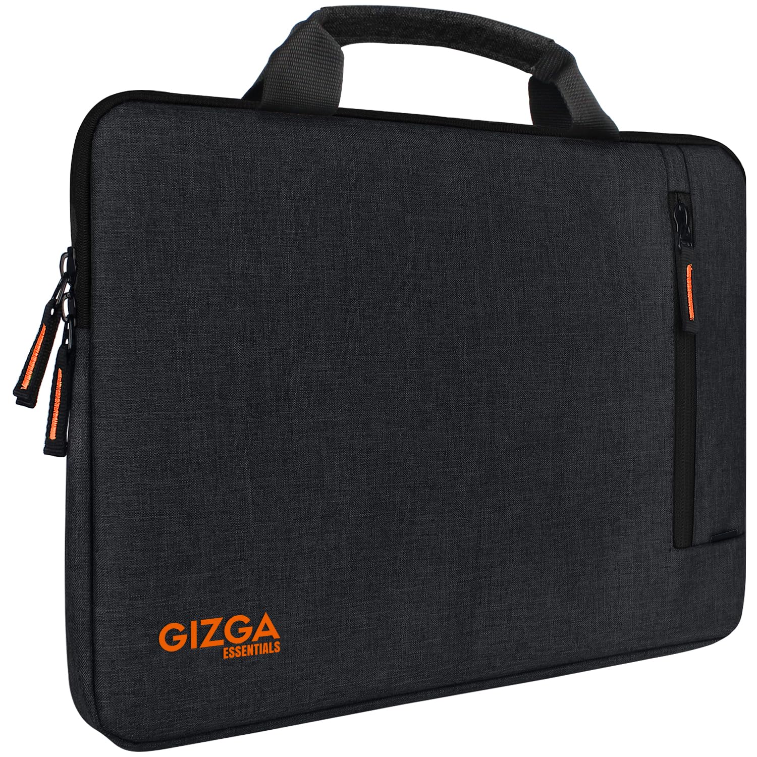 Gizga Essentials 15.6 Inch Laptop Sleeve Case Cover Pouch Bag with Handle & Front Pocket| Slim & Water-Resistant Nylon Fabric with Shockproof Foam Padding, Soft Lining & Premium Zipper Closure (Grey)