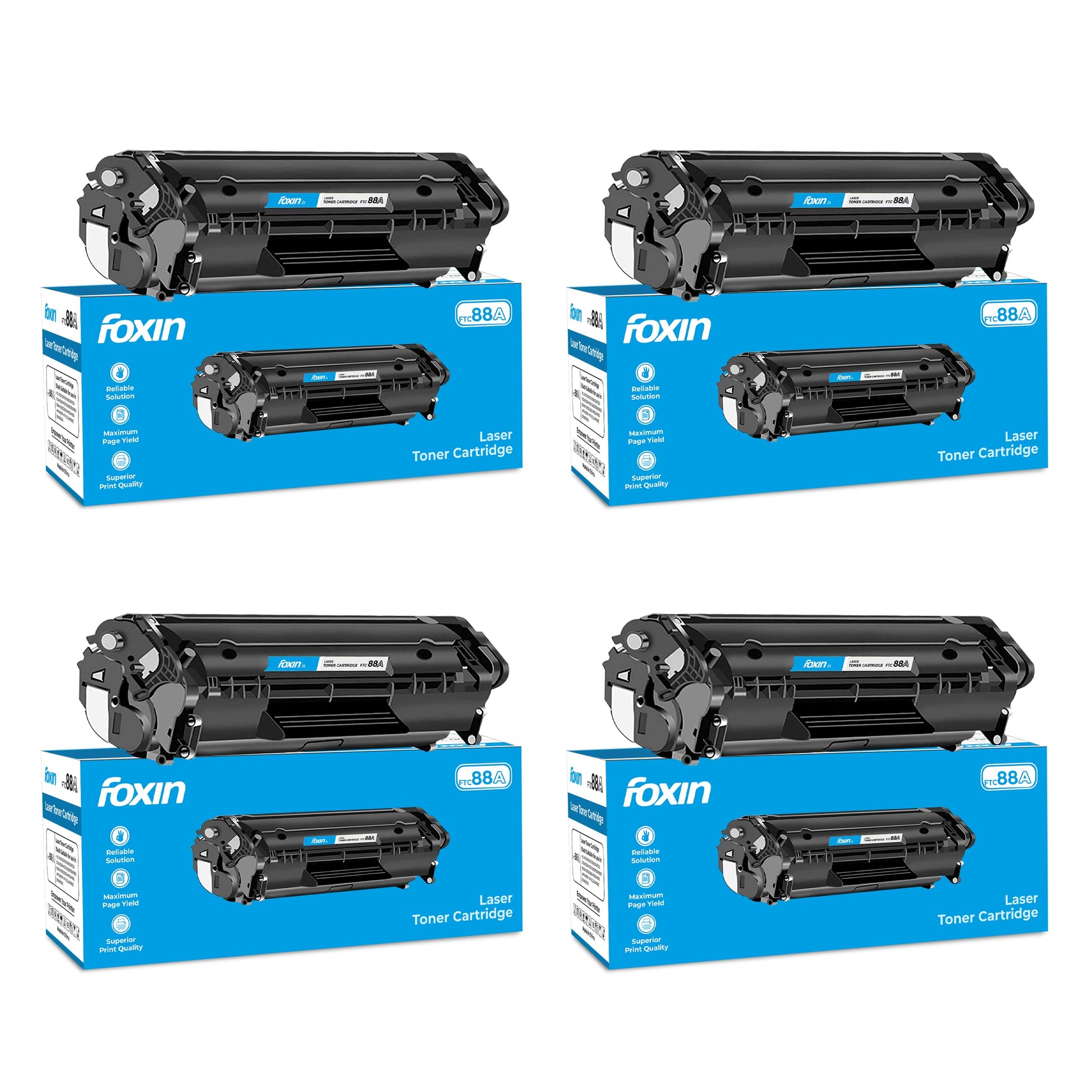 Foxin FTC 12A Laser Printer Cartridge Compatible with 1020, M1005, 1018, 1010, 1012, 1015, 1022, 1022N, 1022NW, 3015, 3020, 3030, 3050, 3050Z, 3052, 3055 / 12A Cartridge / Black