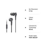 Sony MDR-XB55AP Premium in-Ear Extra Bass Wired Headphones with Mic (Black)
