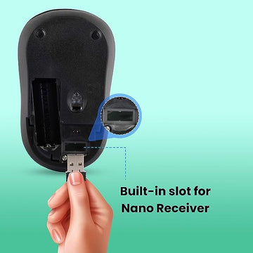 ZEBRONICS Zeb-Dash Plus 2.4GHz High Precision Wireless Mouse with up to 1600 DPI, Power Saving Mode, Nano Receiver and Plug & Play Usage - USB